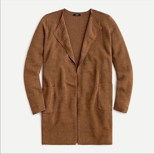J Crew Juliette Collarless sweater blazer (xxs) in pecan
